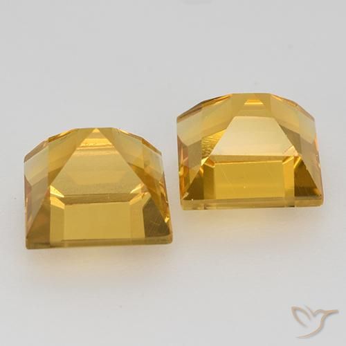 3.32 ct natürliche Tiefes Goldorange Citrin-Edelsteine, Quadrat, VVS-VS