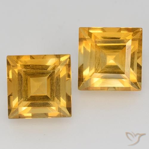 3.68ctw Natürlicher Dunkelgolden Citrin, Quadrat, VVS-VS