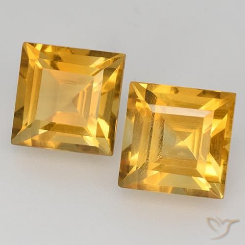 3.68 ct natürliche Dunkelgolden Citrin-Edelsteine, Quadrat, VVS-VS