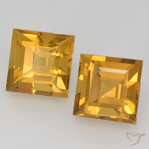 3.44 ct natürliche Tiefes Goldorange Citrin-Edelsteine, Quadrat, VVS-VS