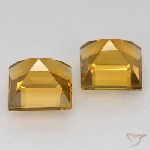 3.44 ct natürliche Tiefes Goldorange Citrin-Edelsteine, Quadrat, VVS-VS