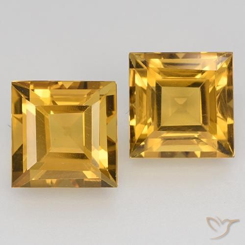 3.32ctw Natürlicher Dunkelgolden Citrin, Quadrat, VVS-VS