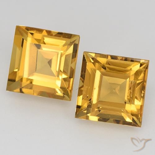 3.32 ct natürliche Dunkelgolden Citrin-Edelsteine, Quadrat, VVS-VS
