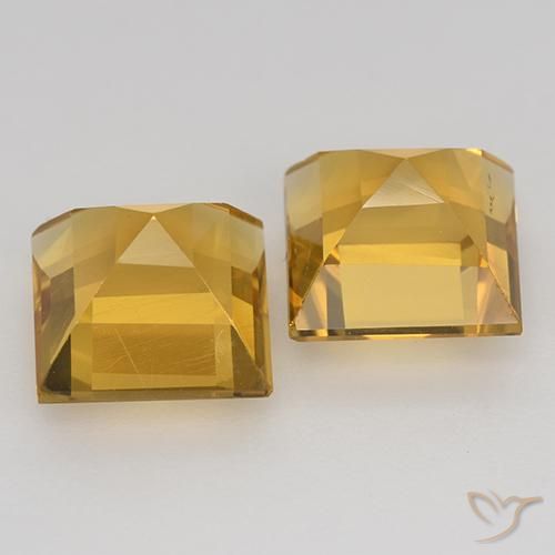 3.32 ct natürliche Dunkelgolden Citrin-Edelsteine, Quadrat, VVS-VS