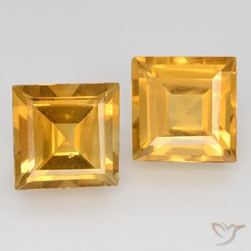 2.95ctw Natürlicher Orange-Gold Citrin, Quadrat, VS