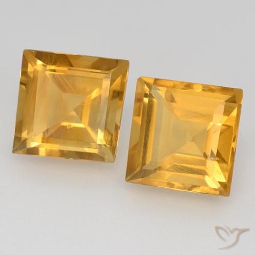 2.95 ct natürliche Orange-Gold Citrin-Edelsteine, Quadrat, VS