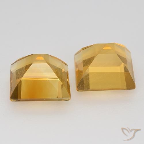 2.95 ct natürliche Orange-Gold Citrin-Edelsteine, Quadrat, VS