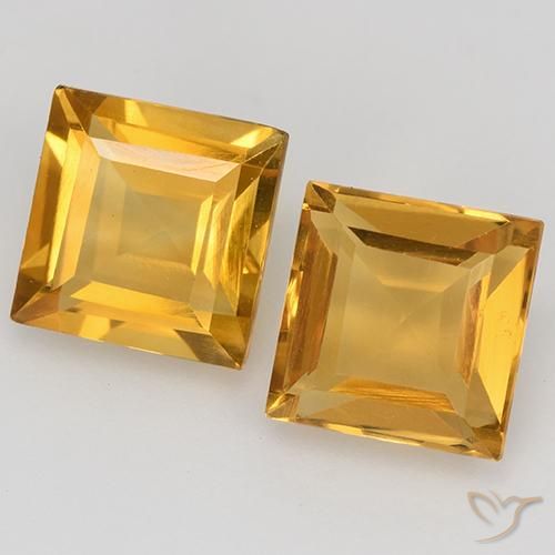 3.26 ct natürliche Tiefes Goldorange Citrin-Edelsteine, Quadrat, VVS-VS