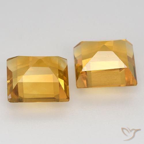 3.26 ct natürliche Tiefes Goldorange Citrin-Edelsteine, Quadrat, VVS-VS