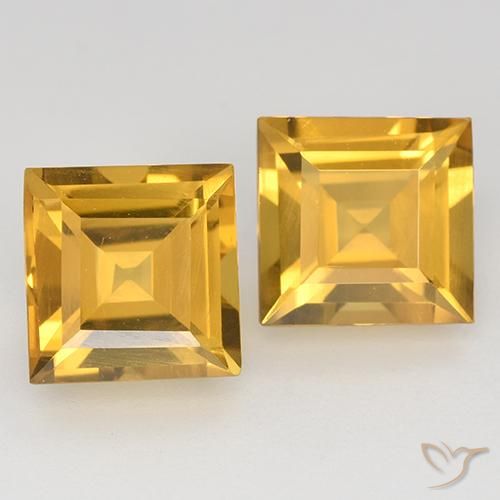 3.07ctw Natürlicher Tiefes Goldorange Citrin, Quadrat, VVS-VS
