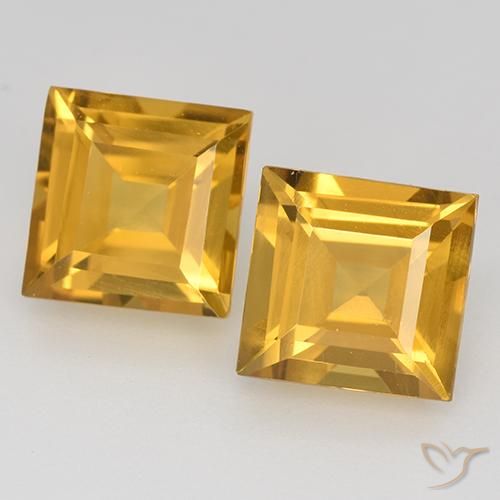 3.07 ct natürliche Tiefes Goldorange Citrin-Edelsteine, Quadrat, VVS-VS