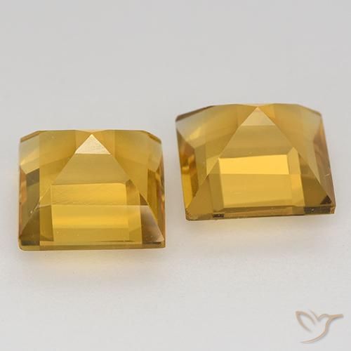 3.07 ct natürliche Tiefes Goldorange Citrin-Edelsteine, Quadrat, VVS-VS