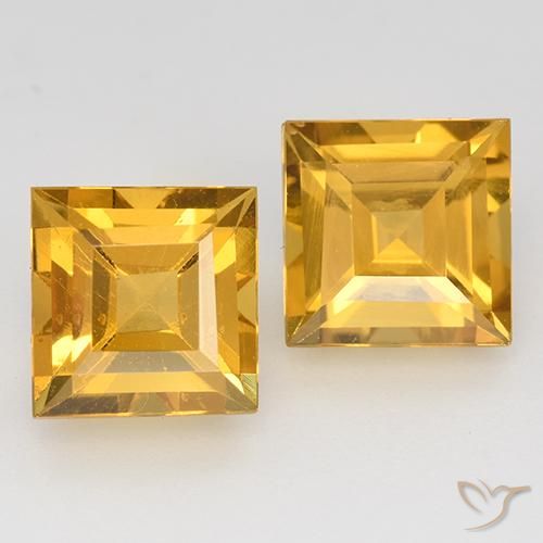 3.33ctw Natürlicher Dunkelgolden Citrin, Quadrat, VVS-VS