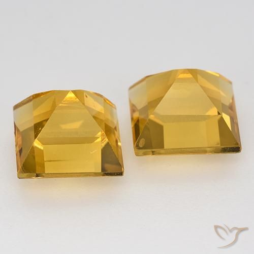 3.33 ct natürliche Dunkelgolden Citrin-Edelsteine, Quadrat, VVS-VS