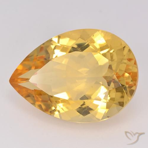 9,17 ctw natürlicher Golden Citrin, Birnenform, VVS-VS