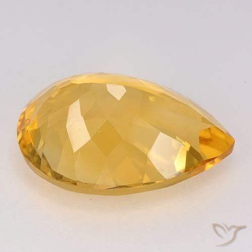 9,17 ctw natürlicher Golden Citrin, Birnenform, VVS-VS