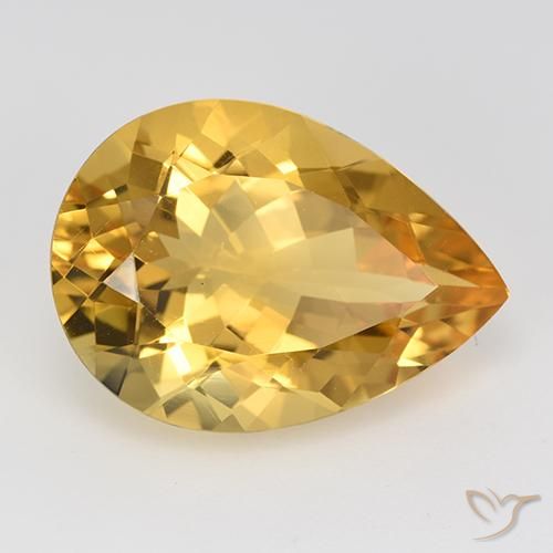 9,17 ctw natürlicher Mittleres Gold Citrin, Birnenform, VVS-VS