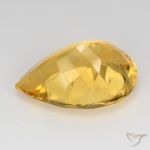 9,17 ctw natürlicher Mittleres Gold Citrin, Birnenform, VVS-VS