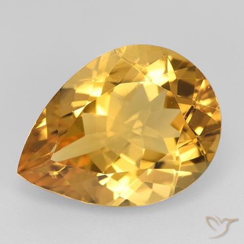 7.93ct Natürlicher Orange-Gold Citrin, Birnenform, VVS-VS