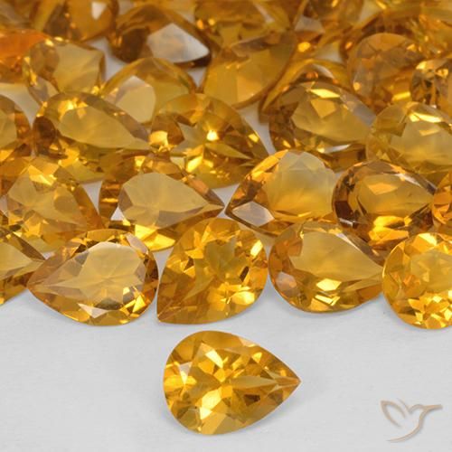 0.93ct Natürlicher Mittelorange Citrin, Birnenform, VVS-VS