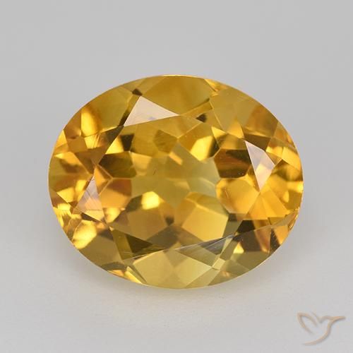 5.08ct Natürlicher Mittel-Dunkelgold Citrin, Oval, VVS-VS