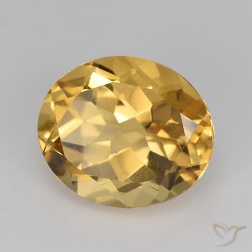 9,17 ctw natürlicher Mittel-Dunkelgold Citrin, Oval, VVS-VS