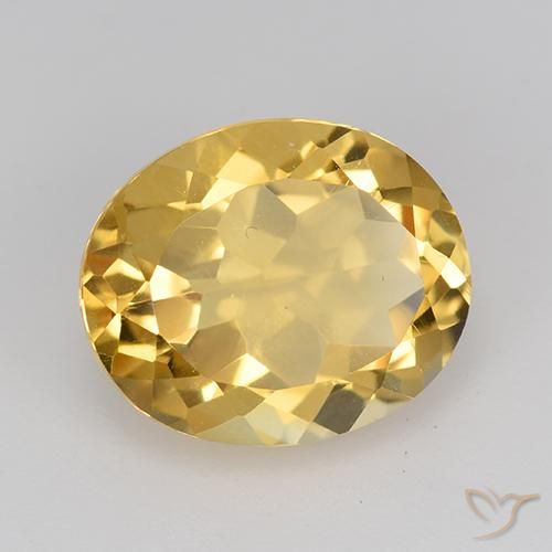 9,17 ctw natürlicher Golden Citrin, Oval, VVS-VS