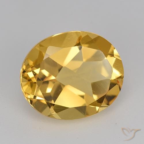 9,17 ctw natürlicher Mittel-Dunkelgold Citrin, Oval, VVS-VS