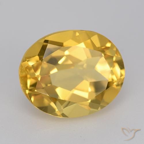 9,17 ctw natürlicher gold-orange Citrin, Oval, VVS-VS