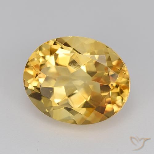 9,17 ctw natürlicher gold-orange Citrin, Oval, VVS-VS