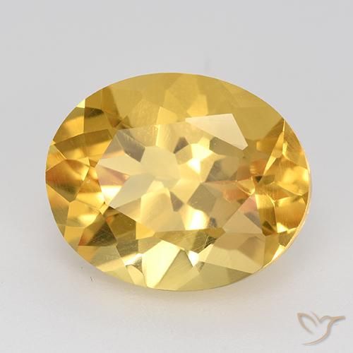 9,17 ctw natürlicher Golden Citrin, Oval, VVS-VS