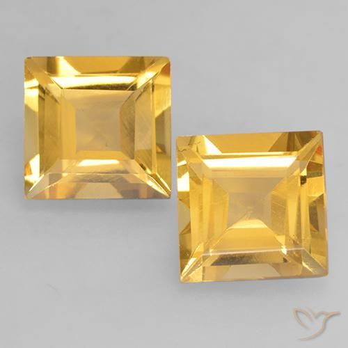 3.12ctw Natürlicher Mittleres Gold Citrin, Quadrat, VS
