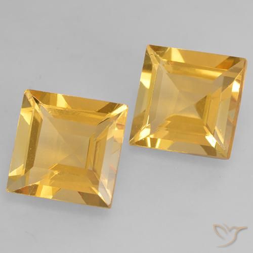 3.12 ct natürliche Mittleres Gold Citrin-Edelsteine, Quadrat, VS