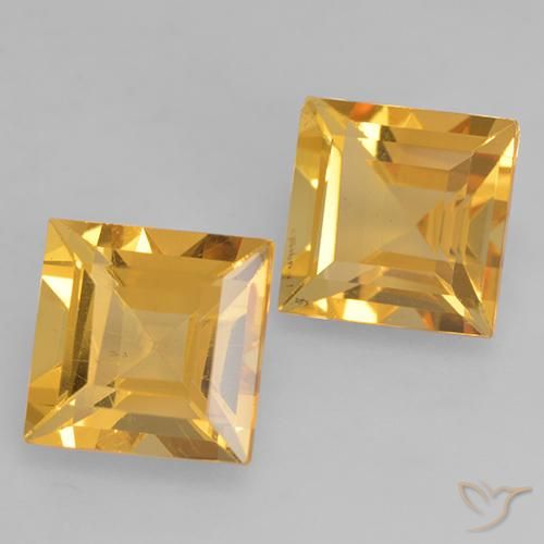 3.22 ct natürliche Helles Gold Citrin-Edelsteine, Quadrat, VS