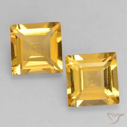 2.98ctw Natürlicher Helles Gold Citrin, Quadrat, VS