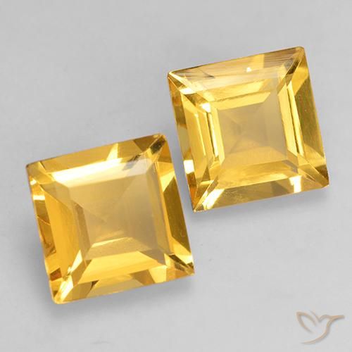 2.98 ct natürliche Helles Gold Citrin-Edelsteine, Quadrat, VS