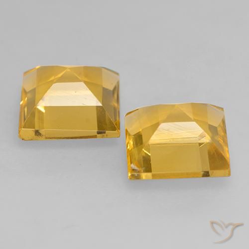2.98 ct natürliche Helles Gold Citrin-Edelsteine, Quadrat, VS
