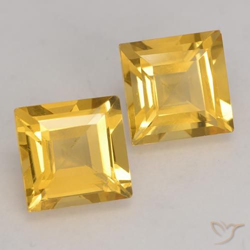 3.27 ct natürliche Helles Gold Citrin-Edelsteine, Quadrat, VS