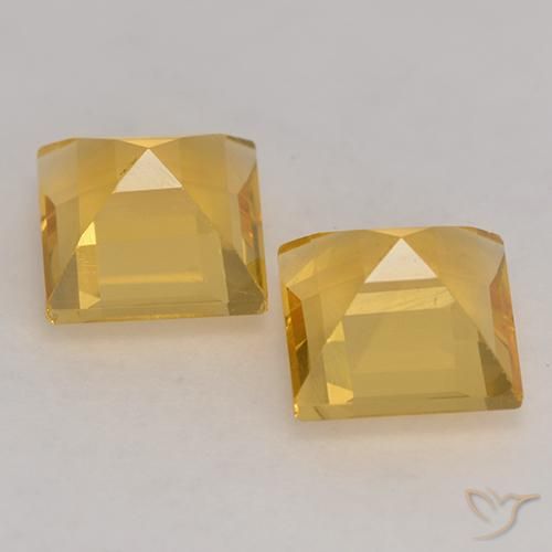 3.27 ct natürliche Helles Gold Citrin-Edelsteine, Quadrat, VS