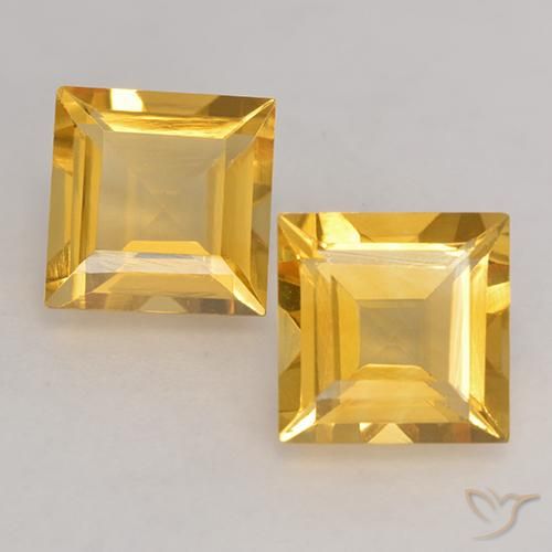 2.89ctw Natürlicher Mittleres Gold Citrin, Quadrat, VVS-VS