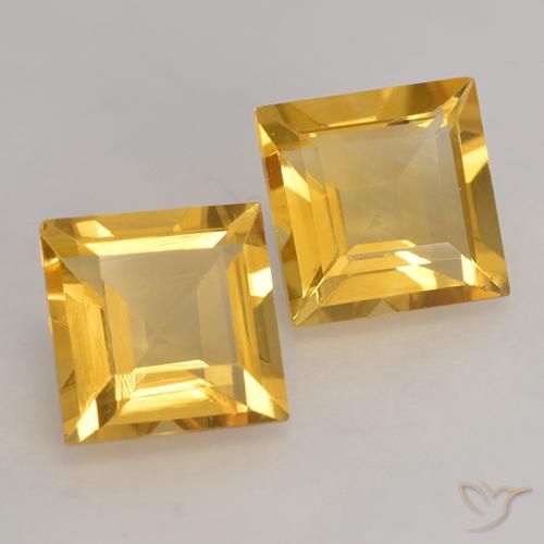 2.89 ct natürliche Mittleres Gold Citrin-Edelsteine, Quadrat, VVS-VS