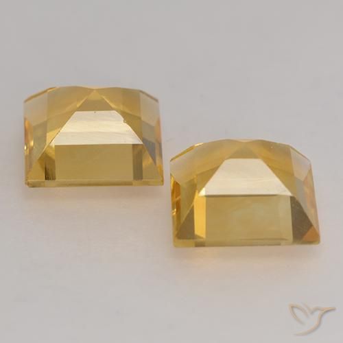 2.89 ct natürliche Mittleres Gold Citrin-Edelsteine, Quadrat, VVS-VS