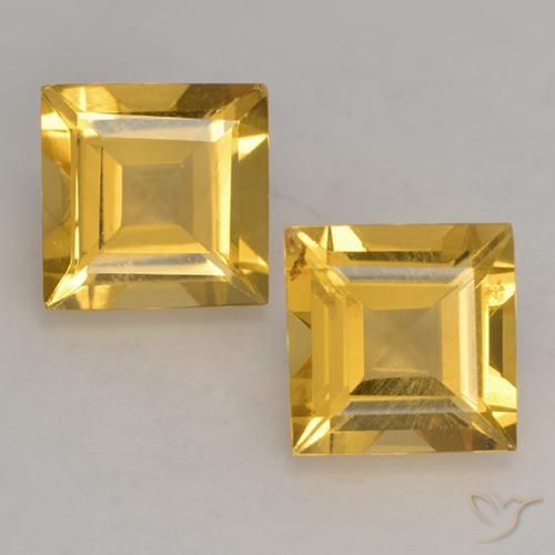 2.89 ct natürliche Golden Citrin-Edelsteine, Quadrat, VS