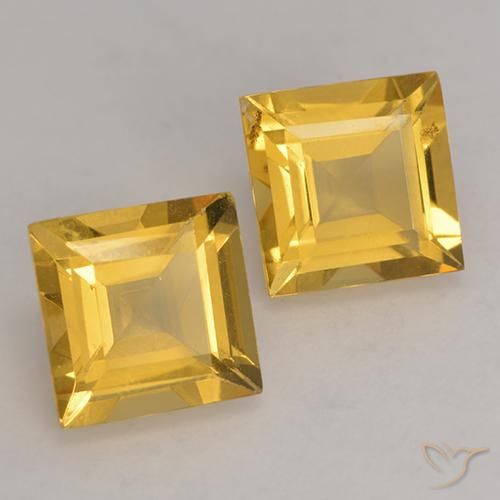 2.89 ct natürliche Golden Citrin-Edelsteine, Quadrat, VS