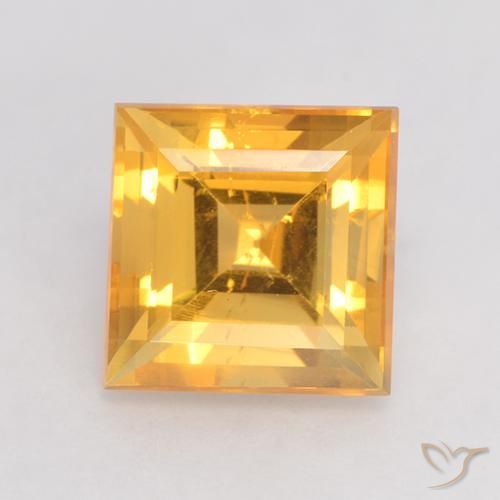 3.68ct Natürlicher Helles Gold Citrin, Quadrat, VS