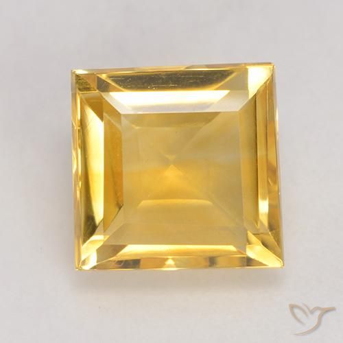 3.56ct Natürlicher Golden Citrin, Quadrat, VVS-VS