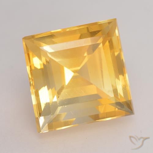 9,17 ctw natürlicher Mittleres Gold Citrin, Quadrat, VVS-VS