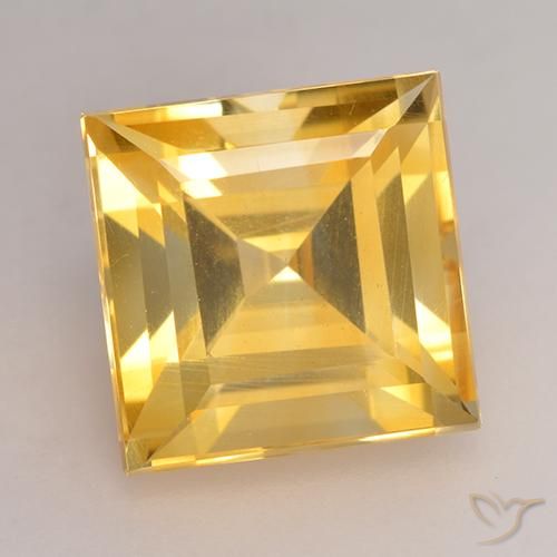 3.49ct Natürlicher Mittleres Gold Citrin, Quadrat, VS