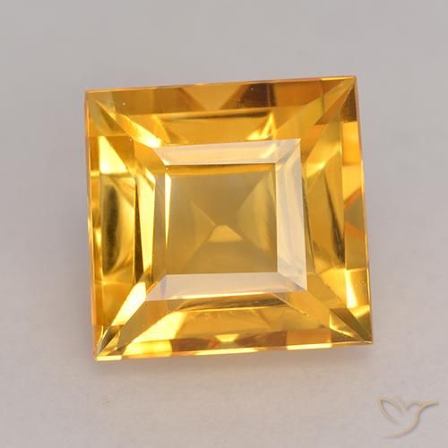 2.91ct Natürlicher Mittelgold Citrin, Quadrat, VVS-VS