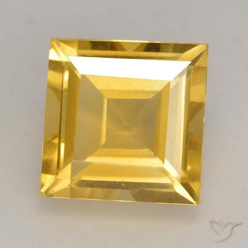 3.39ct Natürlicher Helles Gold Citrin, Quadrat, VS